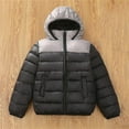 thumbnail image 2 of Favoffer Winter Boys Solid Color Hooded Lightweight Down Jacket - Sports,Outdoor,Travel,Casual 7-14Y, 2 of 7