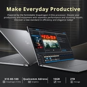 Dell XPS 13.4 3K OLED Touchscreen Laptop, Snapdragon X Elite X1E-80, 16GB RAM, 2TB Storage (1TB SSD+1TB Docking Station Set), Copilot+ PC, Backlit Keyboard, Fingerprint Reader, Win 11 Pro, Graphite