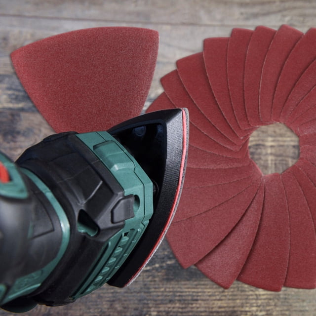 EXHUMKY 100Ud Pads De Lijado Triangulares Para Lijadora Detallada Con Adhesivo Fuerte Oscuro