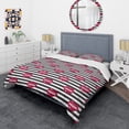 thumbnail image 3 of Designart 'Red Lips Fashion Pattern' Mid-Century Modern Duvet Cover Set, 3 of 4
