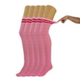 thumbnail image 5 of 5 pairs Over Knee Thigh Socks Knee-High Warm Stocking Women Boot Sock Leg Warmer High Socks - Pink, 5 of 10