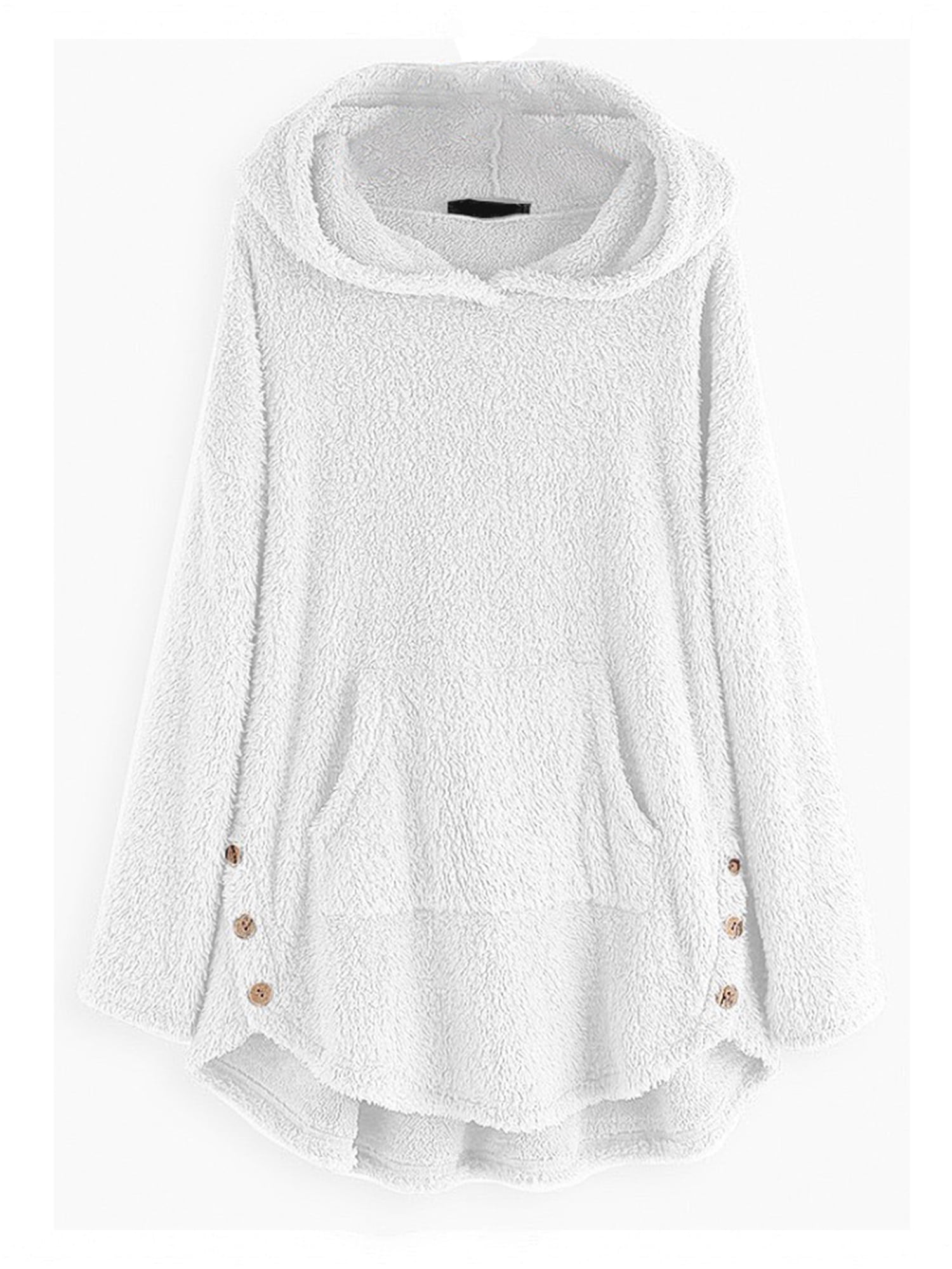 white fuzzy sweatshirt