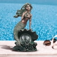 thumbnail image 5 of TERESA'S COLLECTIONS 12" Mermaid Garden Statue with Solar Outdoor Light, Bronze Patina Resin Sculpture, 5 of 7