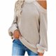 thumbnail image 2 of Puntoco Suéter Mujer Botón Manga larga Tejer Sudadera Jersey tops Blusa Camisa Cuello alto Suéter sólido Liquidación de Navidad Puntoco Puntoco-4337, 2 of 8