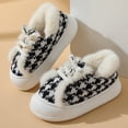 thumbnail image 3 of Botas de nieve de nuevo estilo, tacón de bolso de estilo coreano para mujeres en interiores y exteriores, además de suela gruesa de terciopelo, zapatos de algodón peludos antideslizantes y cálidos par, 3 of 5