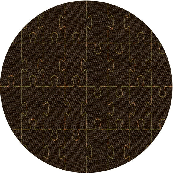 Ahgly Company Indoor Round Patterned Night Black Area Rugs, 8' Round