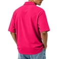 thumbnail image 4 of Men's Short Sleeve Polo Shirt with Chest Pocket, Solid Color Collared Button Up Casual Top, Lightweight Breathable Summer T-Shirt for Work Golf Outdoor Daily Wear 19-Pink L, 4 of 5