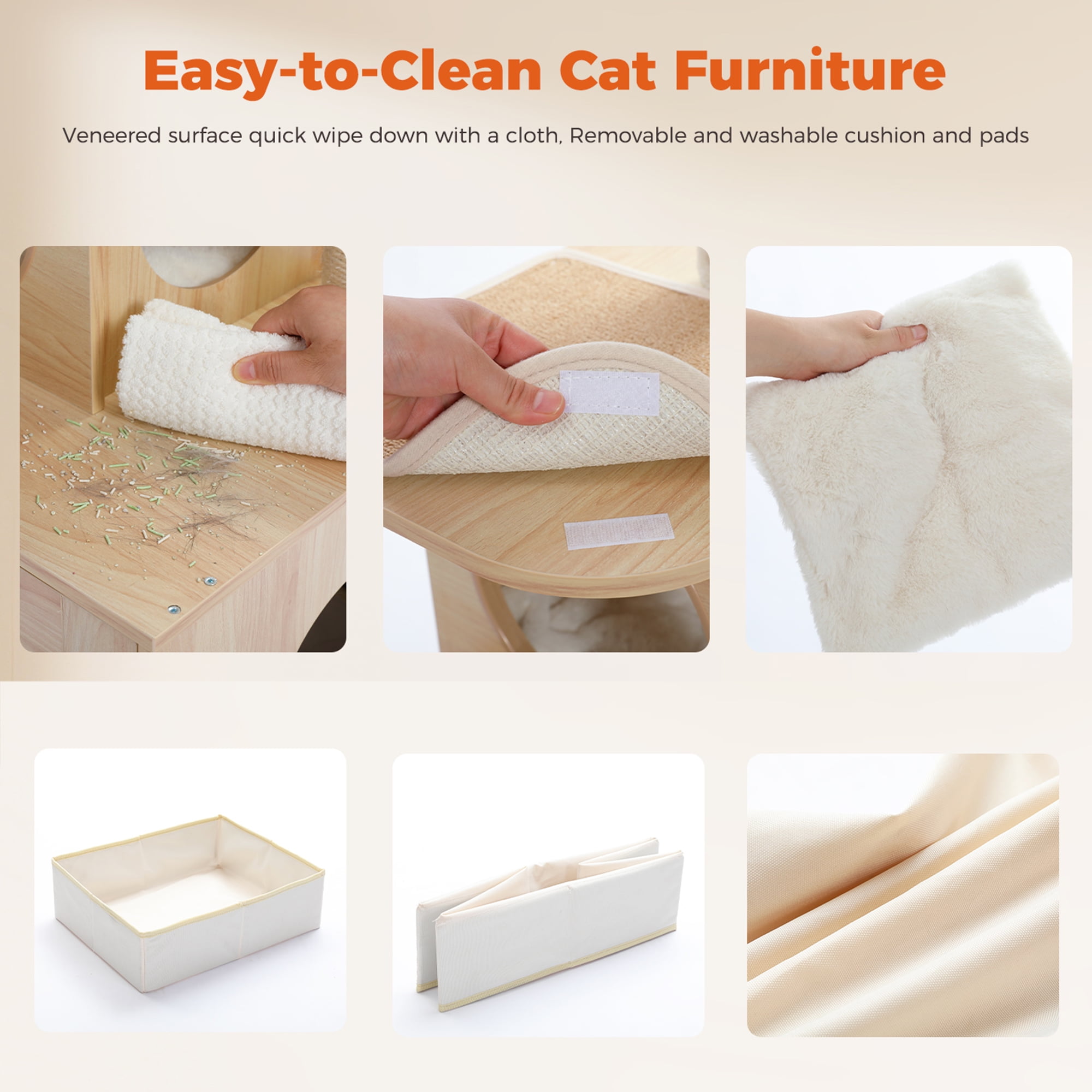 Pefilos 90"-110" Adjustable Height Cat Tree Tower Floor-to-Ceiling, Multi-Level Cat Activity Center, Cat Condo with Litter Box Enclosure, Beige Pefilos 90"-110" Adjustable Height Cat Tree Tower Floor-to-Ceiling, Multi-Level Cat Activity Center, Cat Condo with Litter Box Enclosure, Beige