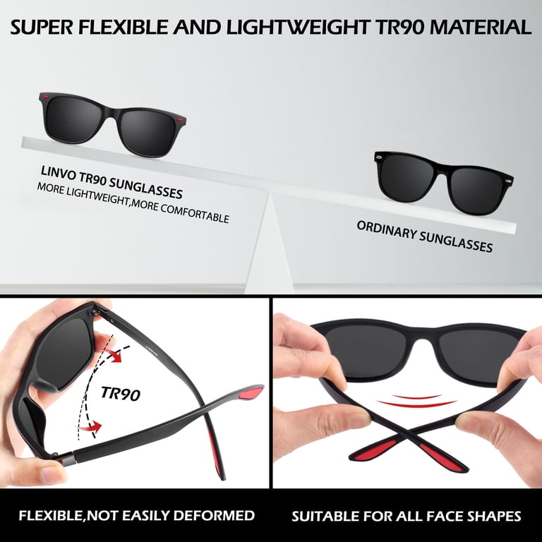 Linvo Men's Retro Polarized Night Vision Driving Glasses photo 4