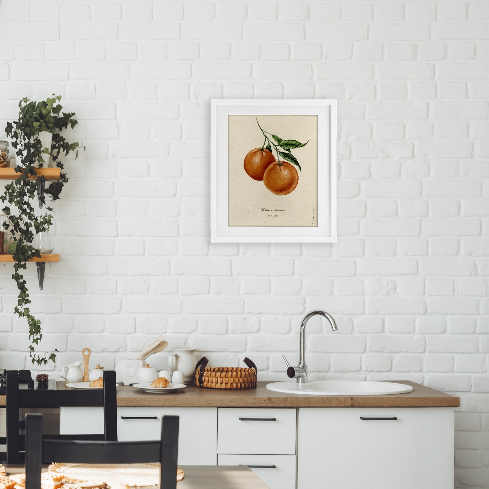 Stupell Industries Orange Fruit Portrait White Framed Print Under Glass, design by Danielle Murray
