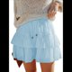 thumbnail image 1 of Falda Pantalón Estilo Bohemio con Volantes y para Mujer, Estilo Informal, de Cintura Alta, Color Azul , Talla S, 1 of 8