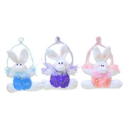 Whoamigo 3pcs Cute Rabbit Bunny Hanging Ornament for Easter Decoration Happy Easter Decor