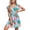 C-Blue56, variant on DHFJKG Womens Swimwear Cover Up Dress Floral Printed V Neck Short Sleeve Chiffon Mini Dress Coverups Summer Beach Vacation Clothes