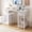 White, variant on Computer Desk with Drawers, 42 Inch Home Office Desk Study Writing Table, Gaming Desk with USB Power Outlets, Office Desk with Fabric Drawer, Work Table with Shelf for Bedroom, White
