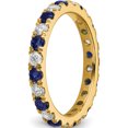 thumbnail image 5 of 14K Yellow Gold Lab Grown Diamond Si1/Si2 G H I & Cr Blue Sapp Eternity Band (Size 8) Made In India et0048-csa-070-8ylg, 5 of 6