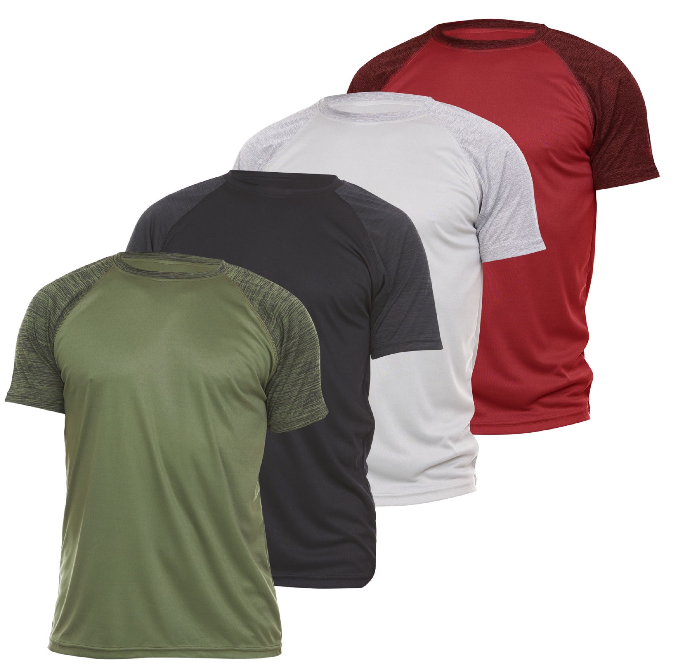 4 Pack: Daresay Mens Dri Fit Shirts Moisture Wicking Tshirt For Men Gym ...