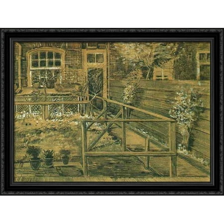 Sien's Mother's House, Closer View 36x28 Large Black Ornate Wood Framed Canvas Art by Vincent van Gogh