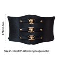 thumbnail image 5 of Slccxzc Women Wide Belt New Metal Buckle Women Elastic Waistband Leather Rivet Ultra Wide Belt Elastic Belts For Woman, 5 of 7
