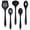 Black, variant on Walchoice 7-Piece Silicone Cooking Utensils Set, Red Kitchen Utensils, Non-stick Gadgets Tools Include Slotted Turner, Soup Ladle, Pasta Server