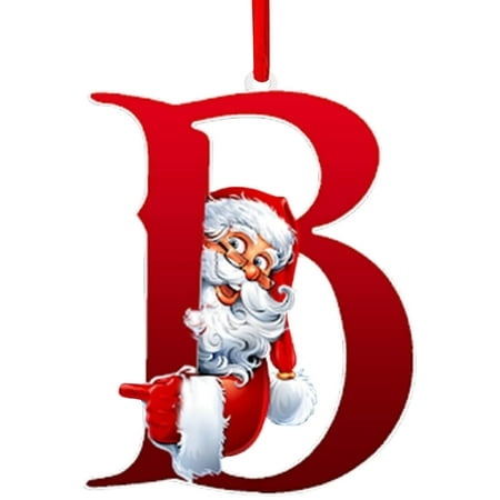 

Decorative Glass Beads Christmas 26 Alphabet Christmas Tree Hanging Decorations Alphabet Hanging Novelty Unique Alphabet Combination Santa Hanging