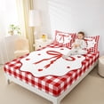 thumbnail image 4 of Manfei Ribbon Bowknot Bowtie Bed Sheets,Gitl Ribbon Bow King Sheets,Red White Checkered Sheet Set For Kids,Ultra Soft Home Decor,4pcs, 4 of 7