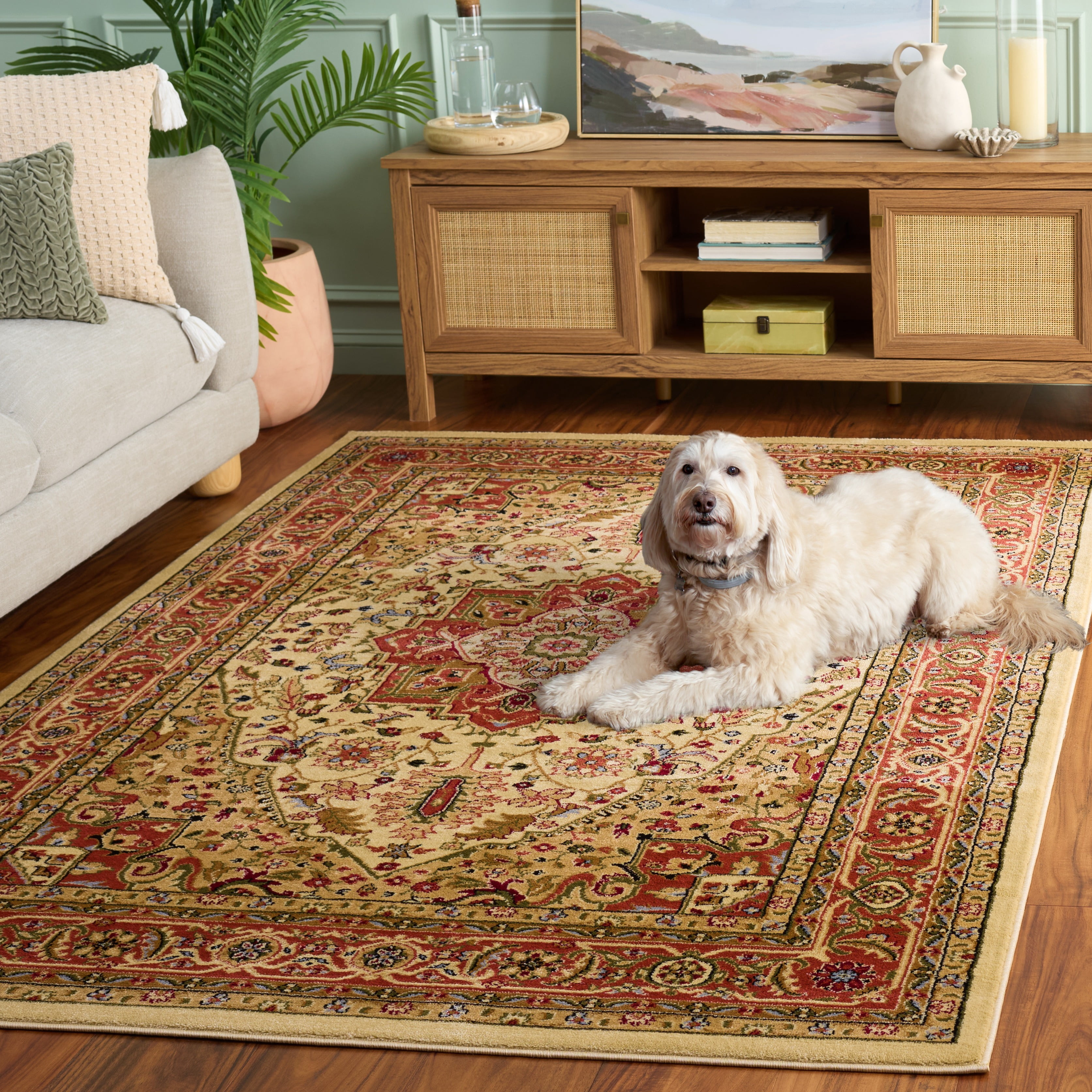 Safavieh Lyndhurst Miranda Floral Area Rug, Ivory/Rust, 6' x 8'