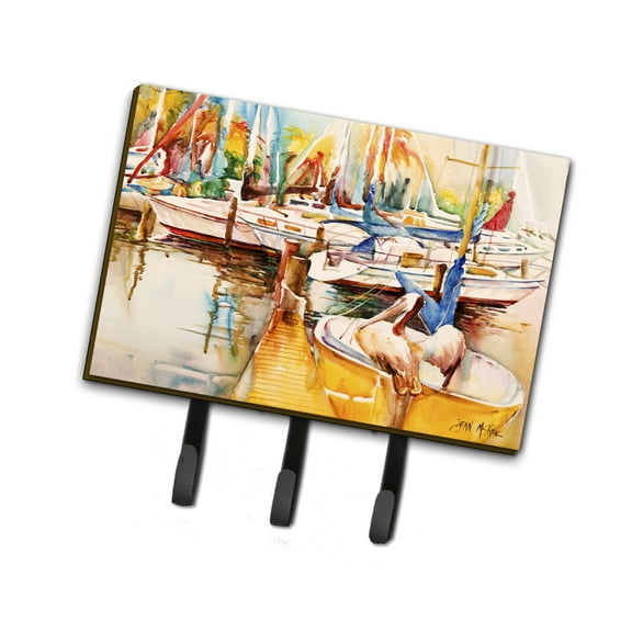 Carolines Treasures JMK1042TH68 Sailboat  with Pelican Golden Days Leash or Key Holder Triple multicolor
