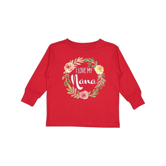 Inktastic I Love my Nana- flower circle Boys or Girls Long Sleeve Toddler T-Shirt