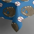 thumbnail image 3 of Blue Baseball Gloves and Balls Pattern Rectangle Tablecloth 60"x120",Waterproof Polyester Rectangle Table Cloth, Wipeable Spillproof Polyester Tablecloth for Dining, Camping, Indoor and Outdoor, 3 of 6