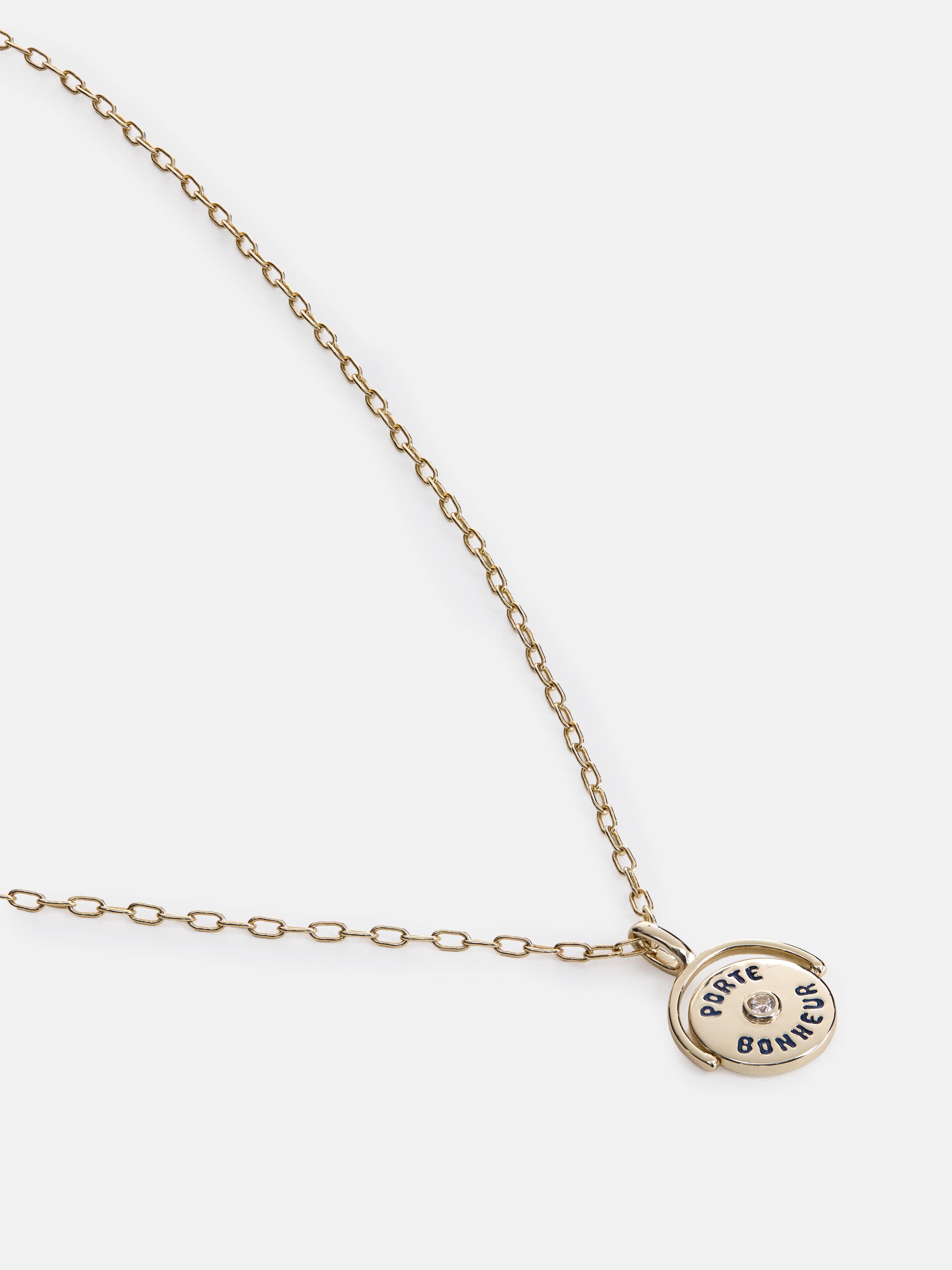Free Assembly Women's Demi Fine 14K Gold Plated "Porte-Bonheur" Necklace with Cubic Zirconia, 16" + 2" Extender