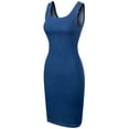 thumbnail image 3 of Made by Olivia Women's Sleeveless Basic Stretchable Denim Midi Dress Medium Denim L, 3 of 4