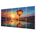 thumbnail image 2 of Designart "Yellow Hot Air Ballon expressionistic" Hot Air Balloon Metal Wall Art Set, 2 of 5