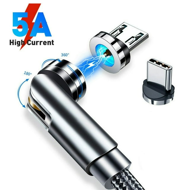 540 Degrés de Rotation Magnétique Micro USB Type-c QC3.0 Câble de Charge Rapide pour Téléphones