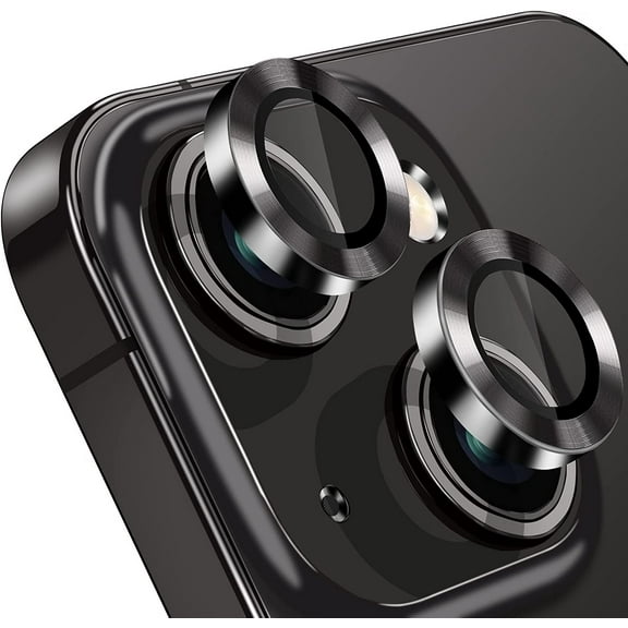Camera Lens Protector Designed for Apple iPhone 13 Camera Lens Shield, Case Friendly Metal HD Clear Tempered Glass Lens Cover for Apple iPhone 13,Black