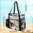 thumbnail image 3 of Tinyat Upgrade Extra Large Beach Bag for Women Clear Tote Bag Mesh Pvc Bag 7-Pockets for Seaside Pool Picnic Black, 3 of 7