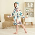thumbnail image 4 of FORMRS Niños Bathrobe Unisex Hooded Robe Soft Plush Pajamas Sleepwear, Size 4-6T, Green Butterflies, 4 of 7