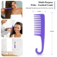 thumbnail image 3 of Detangle Hair Brush Comb Set for Adults Kids Kinky Curly Wavy Wet Dry Hair Afro American Type 3a-4c, Comfortable Grip(Purple), 3 of 7