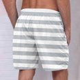 thumbnail image 3 of Jalioing Men's Beach Shorts Lightweight Elastic Waist Drawstring Striped Shorts Summer Casual Shorts with Pocket, 3 of 4