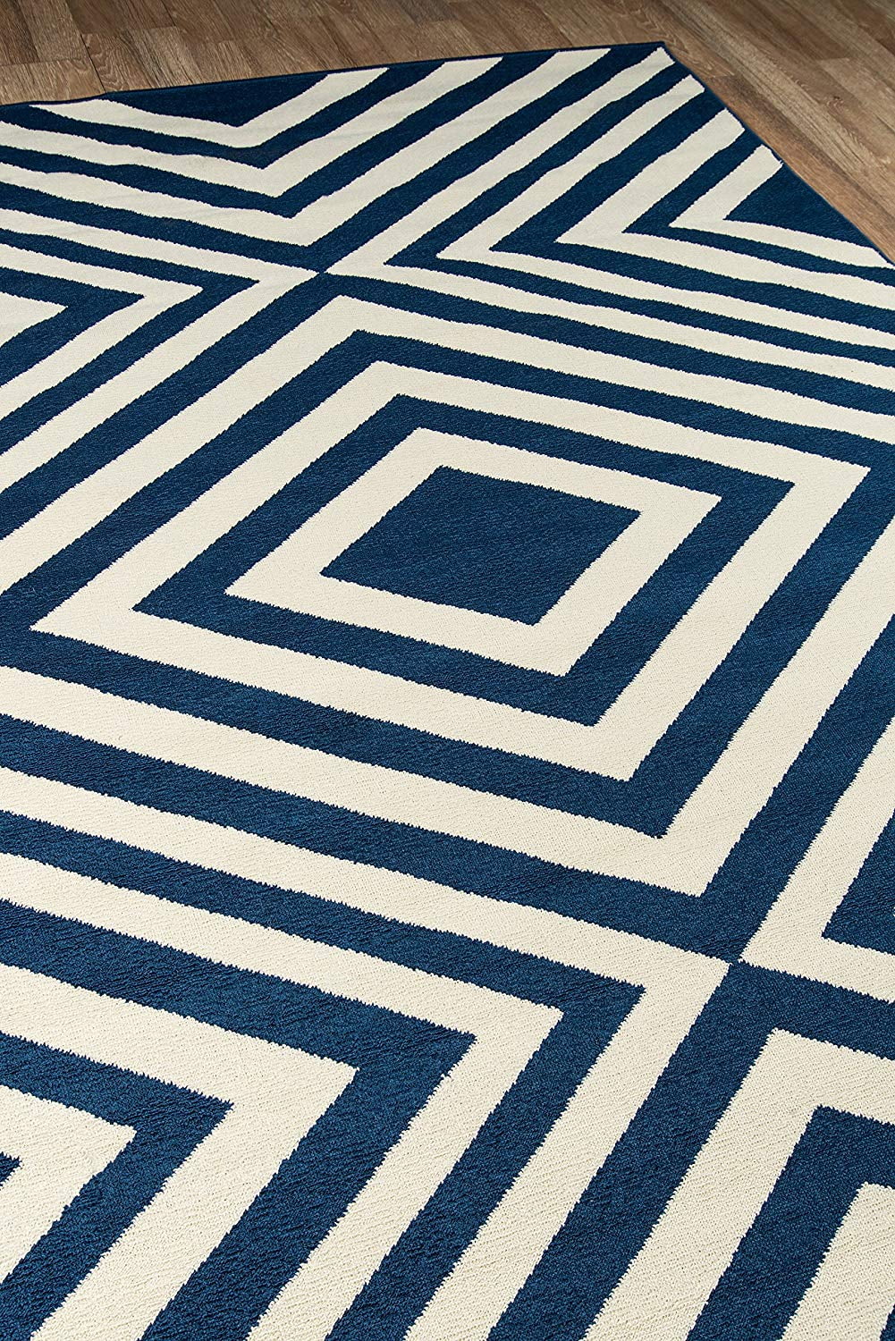 Momeni Baja Zig Zag Navy Indoor Outdoor Rug 3'11" X 5'7"