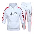 thumbnail image 2 of Chándal de otoño e invierno para hombre, sudadera con capucha y estampado de corazones, conjunto de 2 piezas, traje deportivo para correr y fitness, ropa informal de gran oferta, 2 of 3