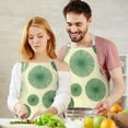 thumbnail image 3 of Green Tie Dye Fan Pattern Apron-Garden Aprons for Women with Pockets-Cotton Linen Waterproof Kitchen Cooking Gardening Aprons Adjustable for Kitchen,Cooking,BBQ and Salon 33x27 Inch, 3 of 7
