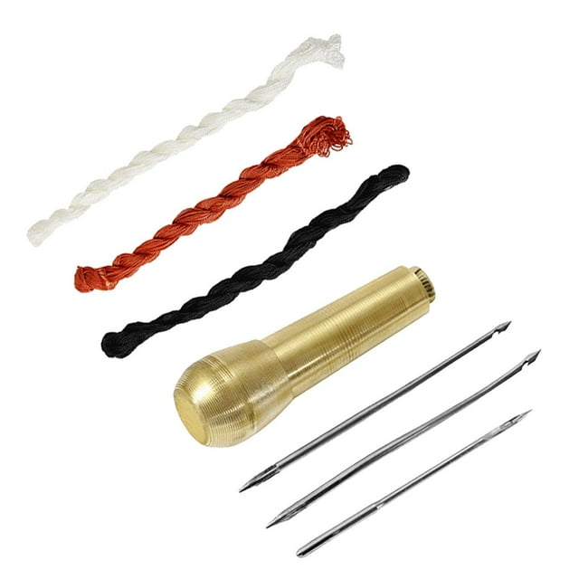 Kit de puntada de reparación de lona Cateissary punzón de costura rápida 3 agujas hilo de 3 colores Suministros de marroquinería Tipo 1