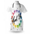 thumbnail image 3 of Romantic Apron Thank You Note with Rainbow like Colored Round Made from Hearts Cute Sweet Image, Unisex Kitchen Bib Apron with Adjustable Neck for Cooking Baking Gardening, Multicolor, by Ambesonne, 3 of 3