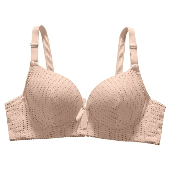 Taqqpue Bras for Women Solid Color No Underwire Supportive Push Up Bralettes Wireless Full Coverage Plus Size T-Shirt Bra