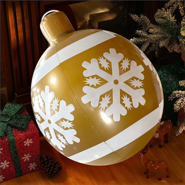 Bola de Navidad inflable de 24 pulgadas bola decorada al aire libre grande decoración navideña