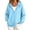 Sky Blue, variant on Women Full Zip Hooded Jacket Sevevn Drawstring Dual Side Pockets Long Sleeve Loose Casual Sweatshirt Outerwear For Spring Fall Daily Wear