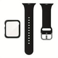 thumbnail image 4 of Soft Silicone Sport Strap Wristbands With Hard PC Case With Tempered Glass Screen Protector For Apple Watch Series  8/7/ 6/5/4 SE, Replacement Band Compatible With IWatch 40mm 41mm  44mm 45mm, 4 of 21