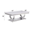 thumbnail image 4 of Newboti Zander White Printed Faux Marble Top & Mirrored Silver Finish Coffee Table 758111011403402, 4 of 6