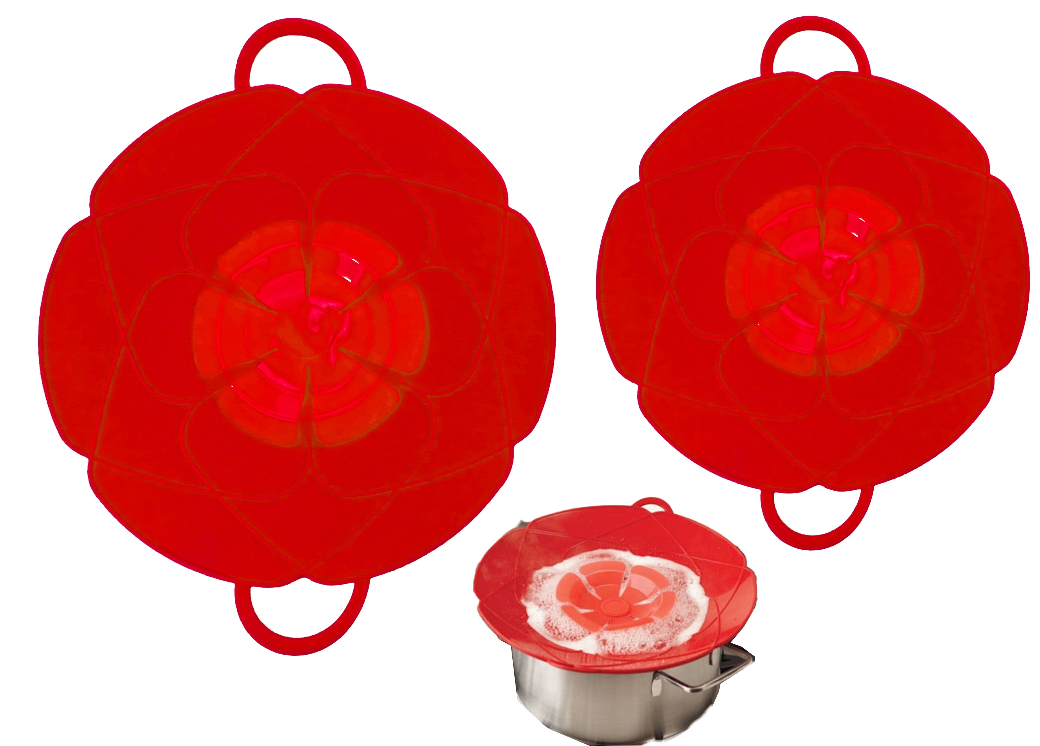 2pc Silicone Spill Stopper Pot Lid Cover Boil Overflow Splash