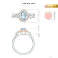 thumbnail image 5 of ANGARA Natural 1 ct Aquamarine Twisted Vine Ring with Diamond Halo in 14K White & Rose Gold for Women (Size-8x6mm) | March Birthstone, Anniversary, Jewelry Gift for Women | Natural Aquamarine Ring, 5 of 10